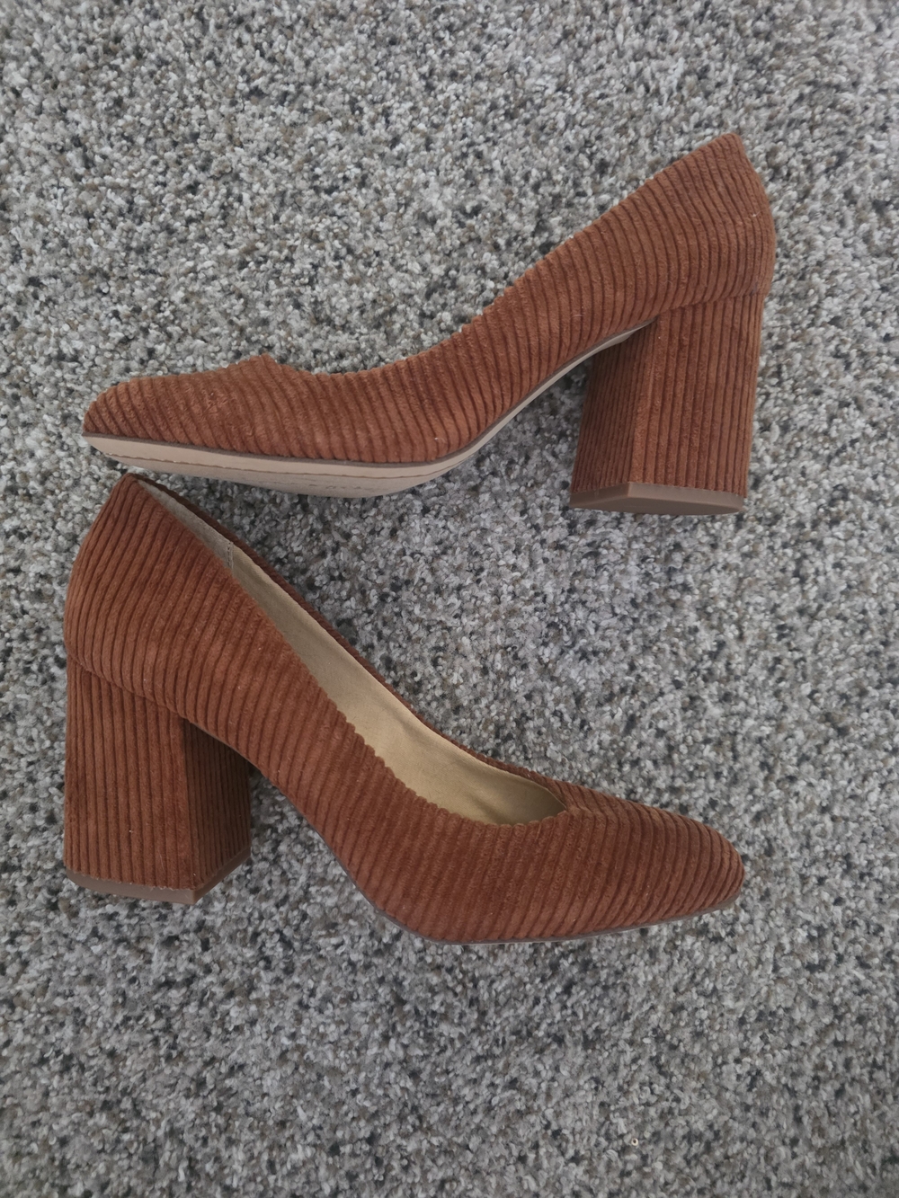 Corduroy Block Heel Pumps in Rusty Brown SPLENDID sz 8.5